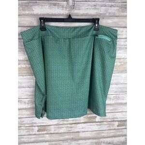 Be Inspired Women's Plus Athletic Skort Size 2X Green Geometric Print